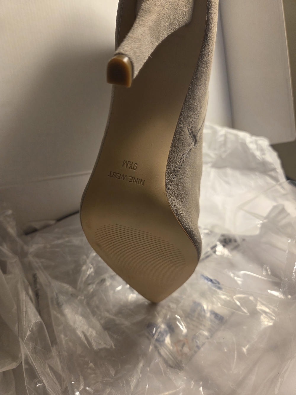 Nine West Taupe Suede Pointed-Toe Stiletto Pump